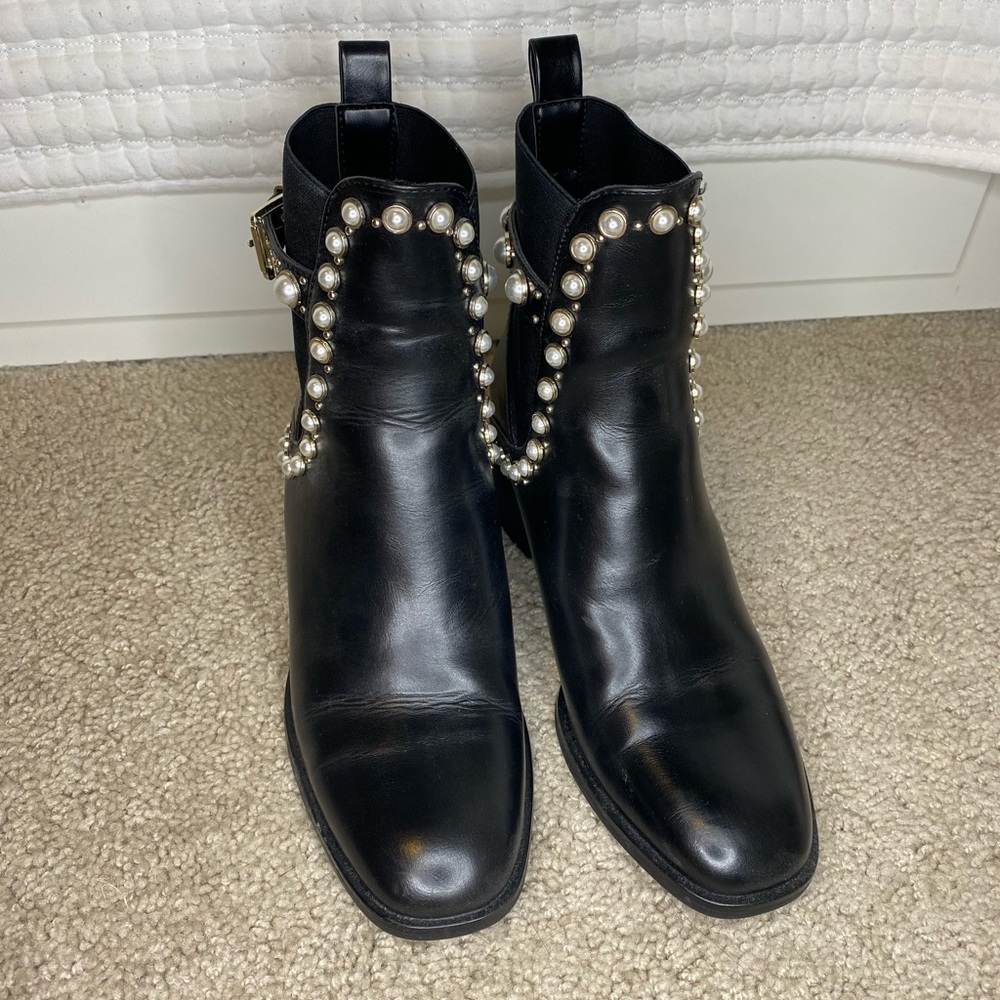 Faux leather boots